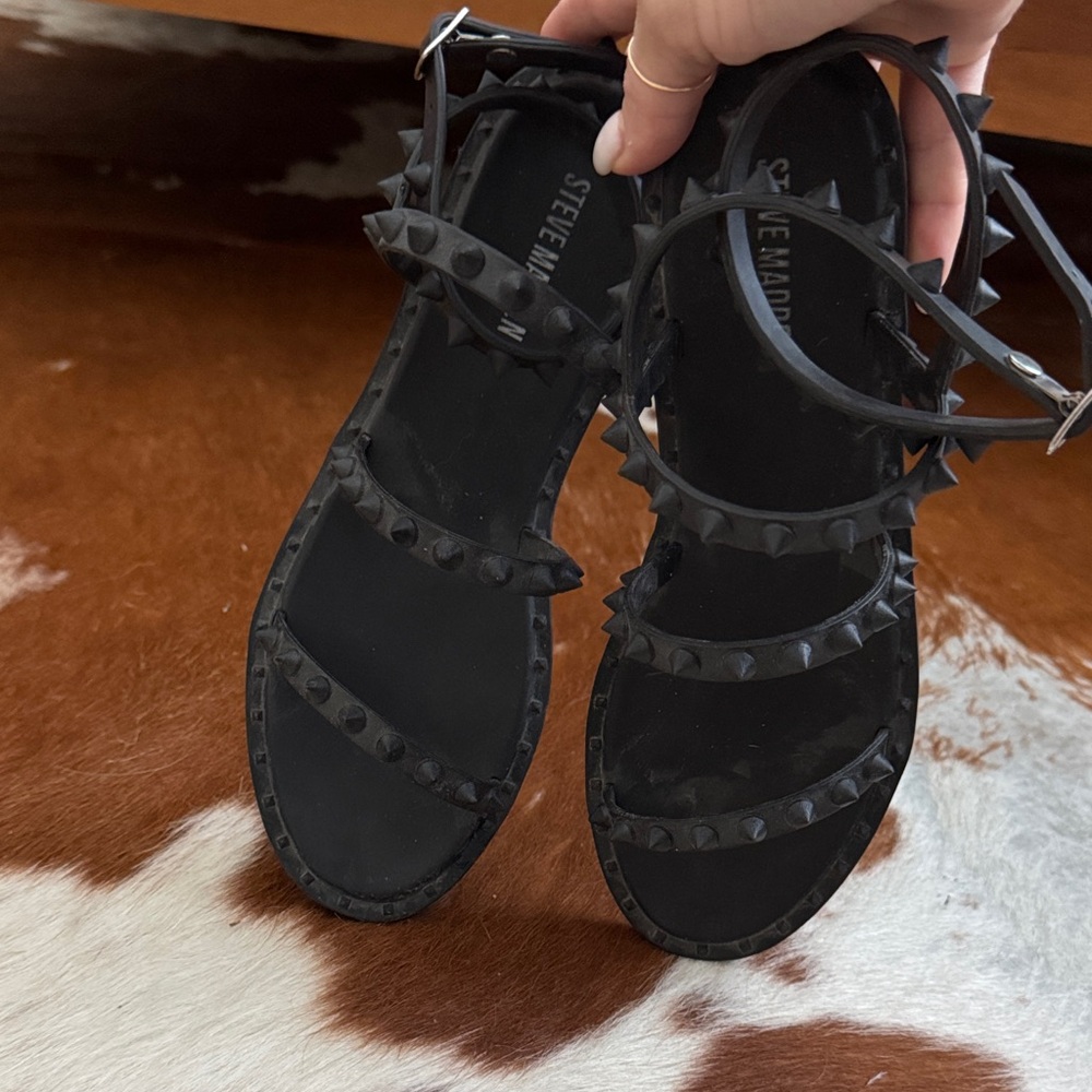 Steve Madden Black Studded Sandals